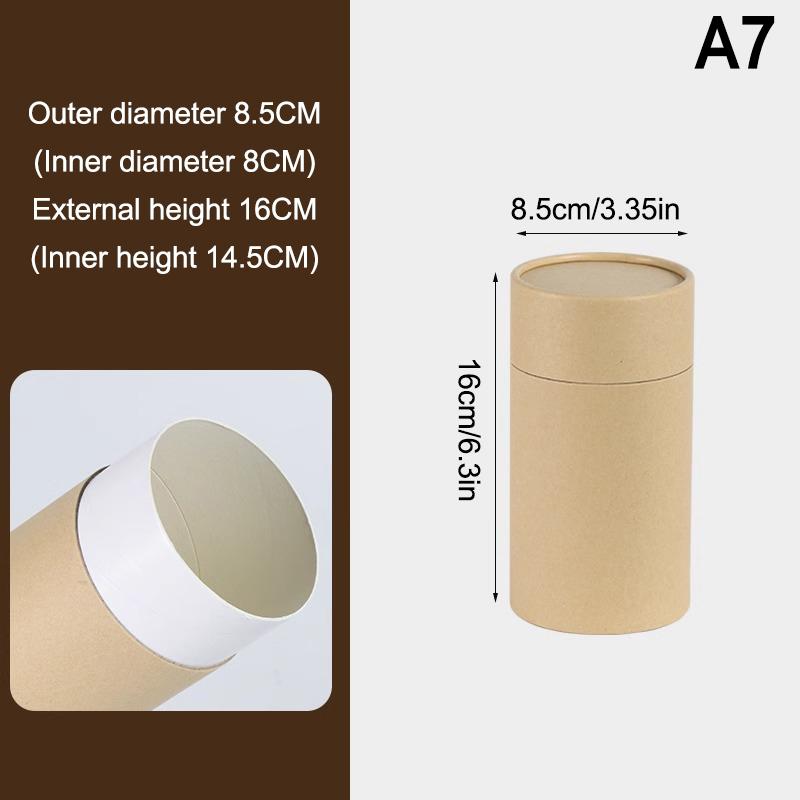1 шт. Туба для упаковки флакона эфирного масла, коробка, крафт-картонные тубы, круглые крафт-бумажные контейнеры для карандашей, чайница, кофе