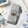 Classic Motocross Pattern Leather Long Wallet Multi Card Slots Vintage Purse for Daily Use