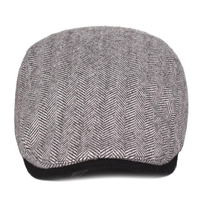 Шапка с узором «ёлочка» и утиным язычком для мужчин и женщин, теплая осенне-зимняя кепка, берет для людей среднего и пожилого возраста