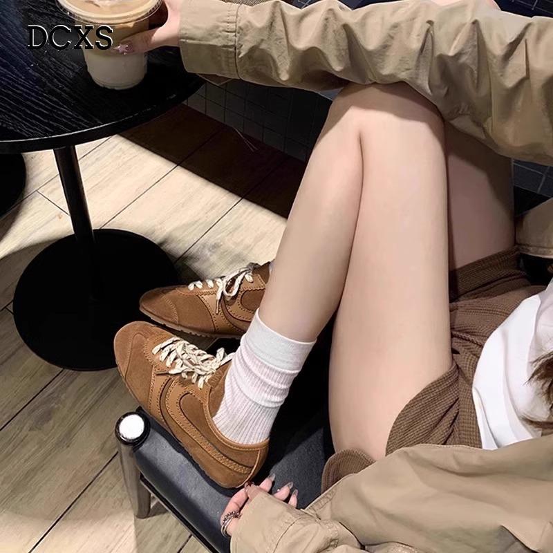 Ретро немецкие кроссовки женские 2025 женские туфли на плоской подошве одинарные осенние новые мягкие кожаные женские туфли для езды на велосипеде повседневная обувь