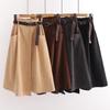 Iregular High Waist Women A Line Skirt Long Slim Skirts Jupe Longue Spring Summer Elastic Midi Skirt With Big Pock