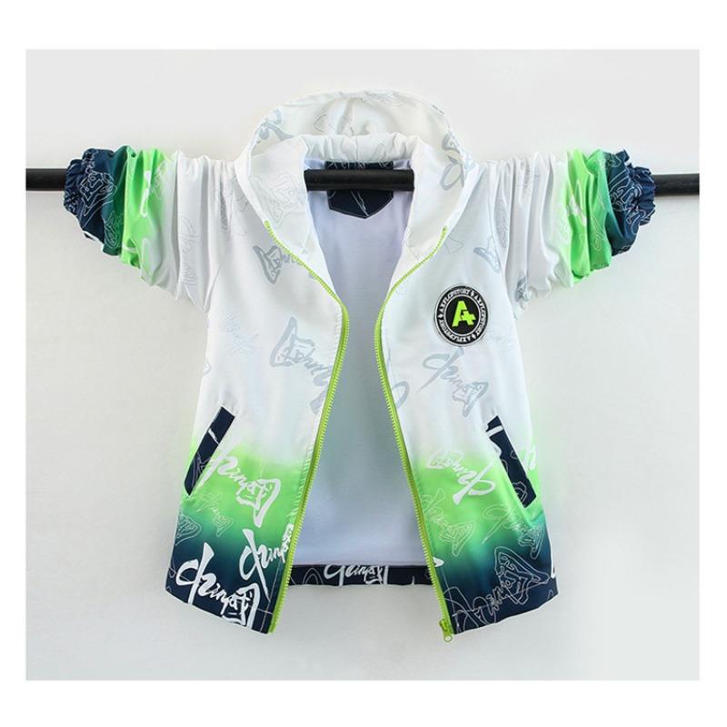 Boys Autumn Long Sleeve Hooded Jacket For Big Kids