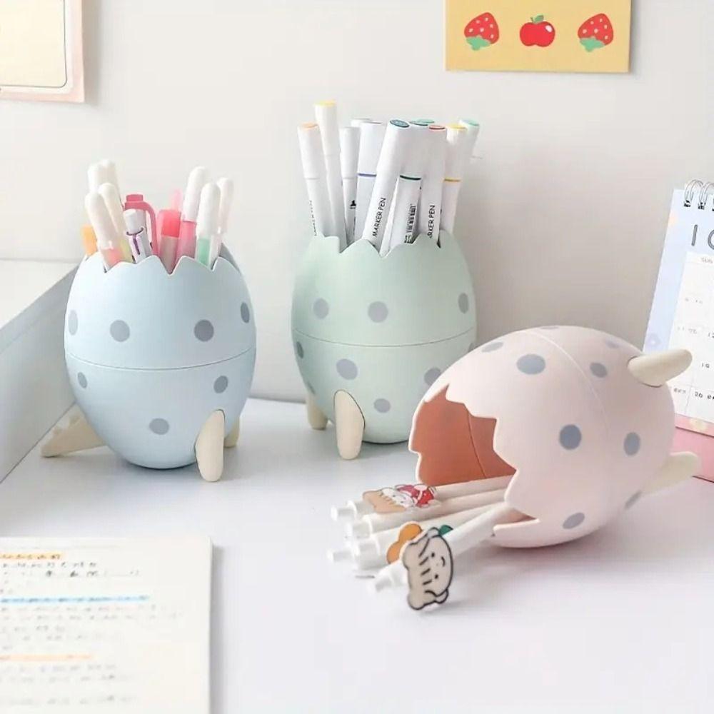 Egg Shape Pen Holder Creative Stationery Storage Box Pencil Case Kids Boys Girls