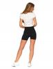 MORAJ Women's Seamless Cycling Sports Leggings High Waist in Ribbed Pattern S/M BLACK