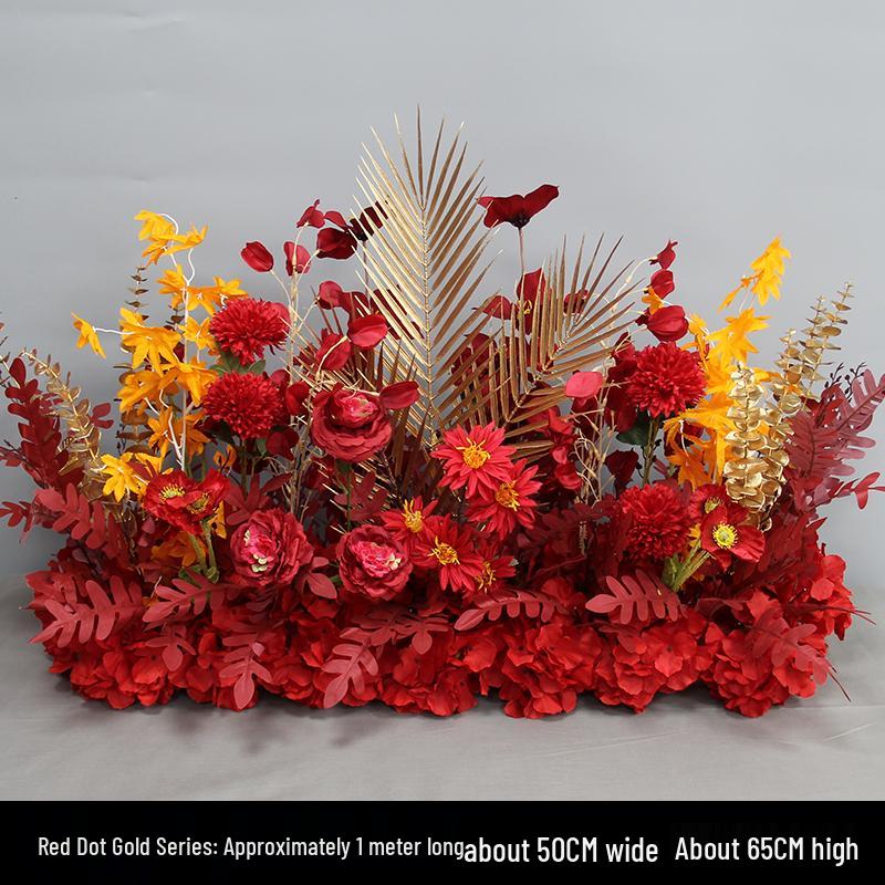 Wedding Aisle Floral Arrangement: Artificial Flower Basket & Row Decoration
