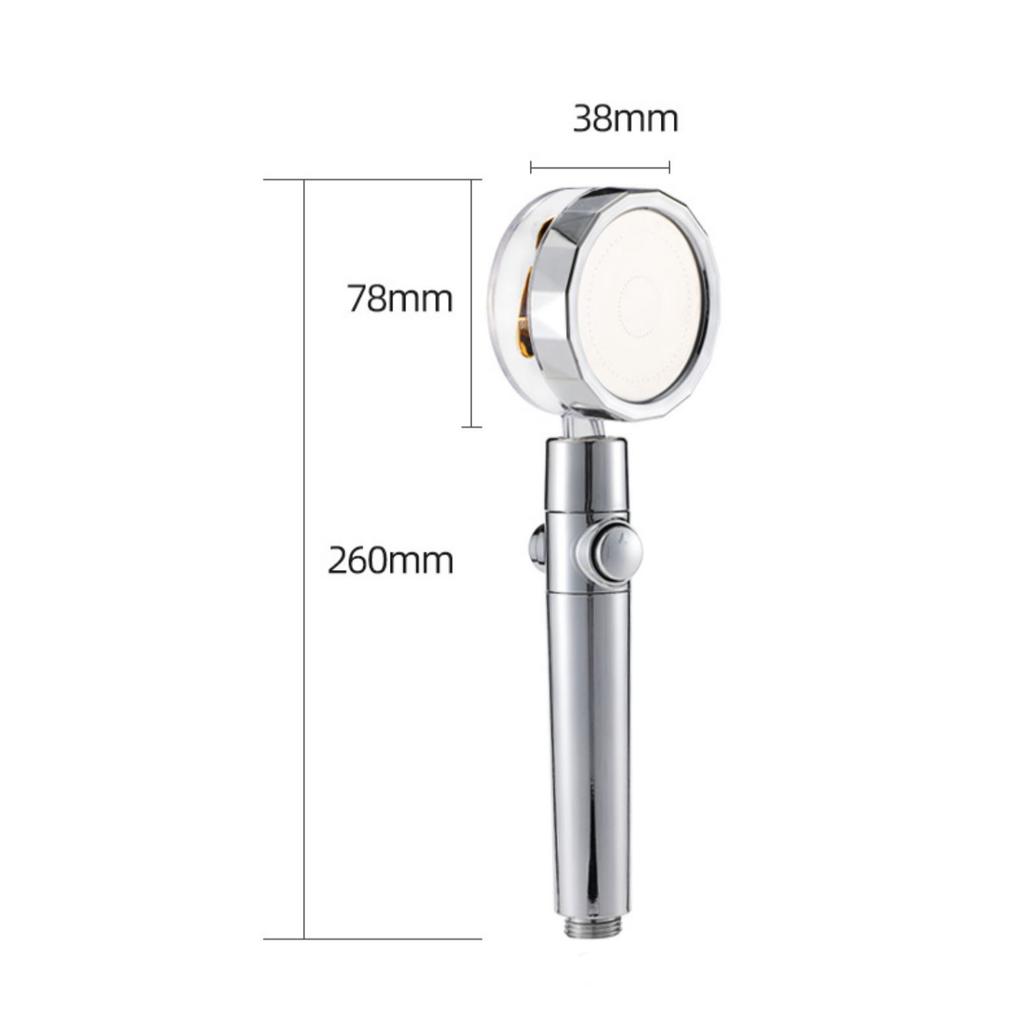 Душевая лейка водосберегающая поток 360° вращающаяся с вентилятором АБС насадка для душа высокого давления