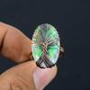 Tree Of Life Mystic Topaz Gemstone Copper Wire Wrapped Handmade Jewelry Ring For Her