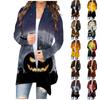 Women's Fashion Casual Halloween Print Long Sleeve Midi Cardigan Jacket