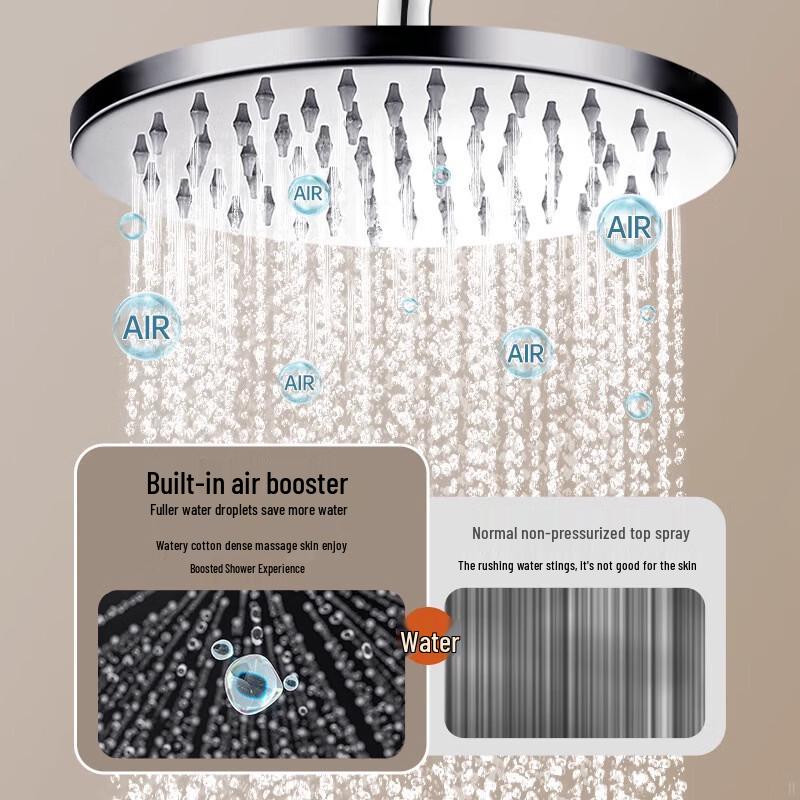 Fadishuisi 8-inch Round 304 Stainless Steel Rain Shower Head