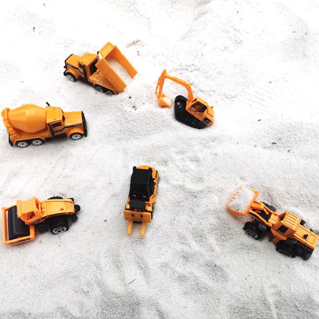 Carecoly Construction Vehicles, 6 Mini Car Set, 1 Storage Car, Car Toy, Construction Vehicle Set, Working Car, Work Car, Indoor Play, Birthday,