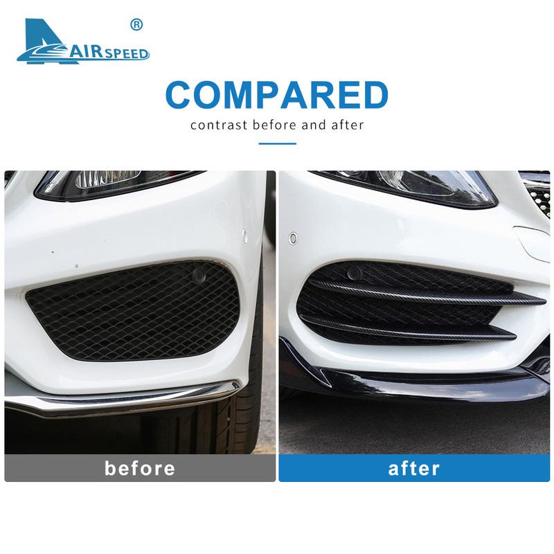 Крышка противотуманной фары из углеродного волокна для Mercedes Benz C Class W205 C180 C200 C250 C260 C300 2015-2018, аксессуары для переднего бампера, спойлера