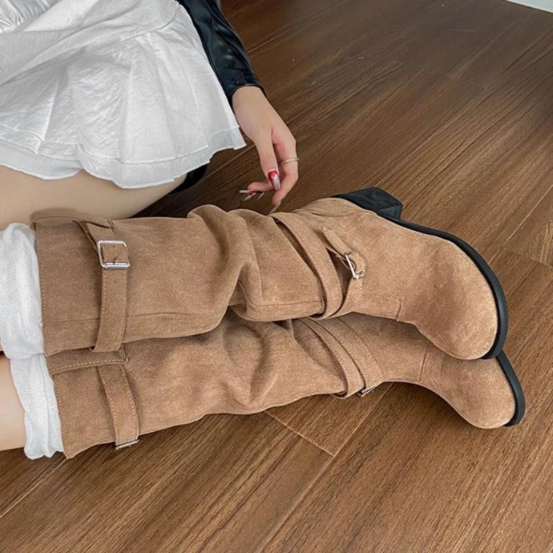 2024 Высококачественные винтажные съемные ботинки Wasteland Y2k Style, женские ботинки в стиле вестерн, размеры 35-42