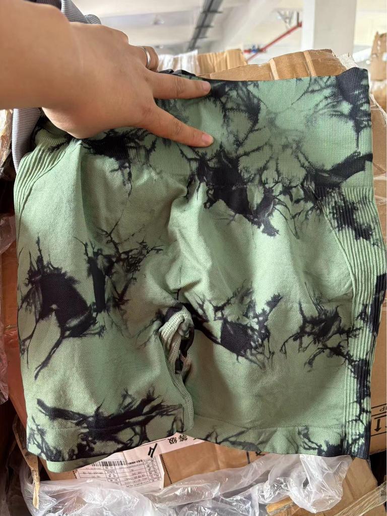 Женские летние шорты для йоги с высокой талией и эффектом пуш-ап, с принтом тай-дай