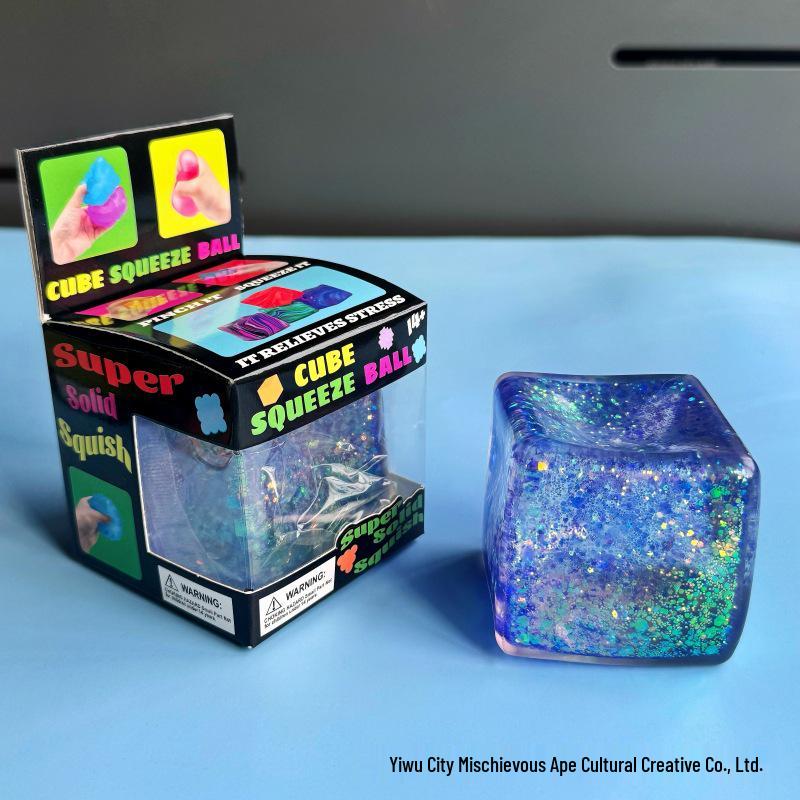 Aurora Sequins Squeeze Cube: Educational Decompression Toy