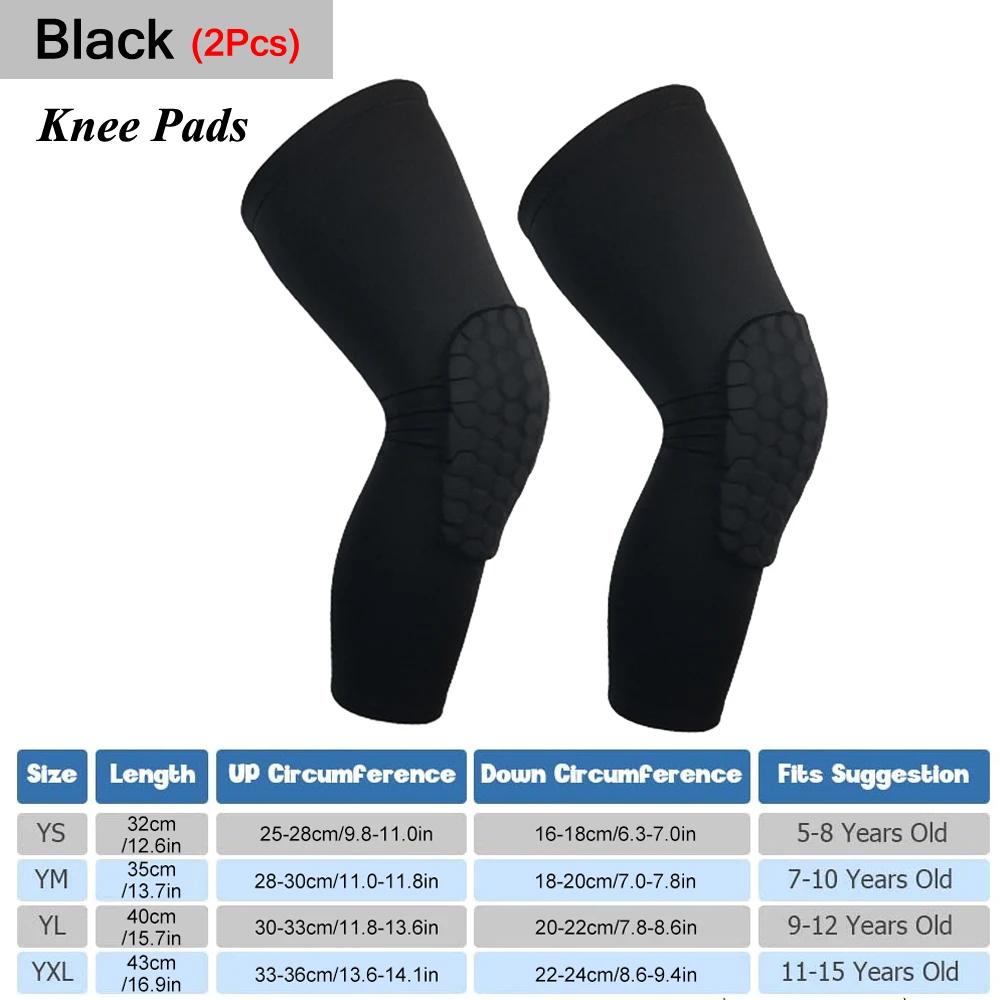 Детские молодежные спортивные сотовые компрессионные наколенники защитные приспособления для баскетбола, футбола, волейбола, велоспорта