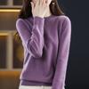Women Sweater Solid Color Round Neck Long Sleeve Slim Fit Top Casual Autumn Winter Knitting Tops Travel Daily Wear