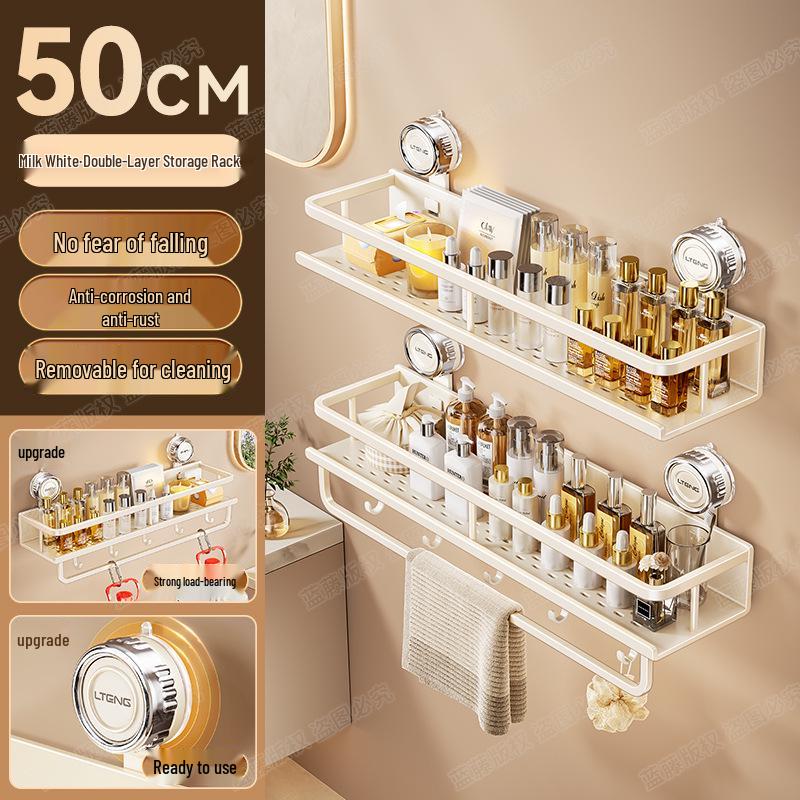 Настенная алюминиевая полка для полотенец и ванной комнаты на присосках