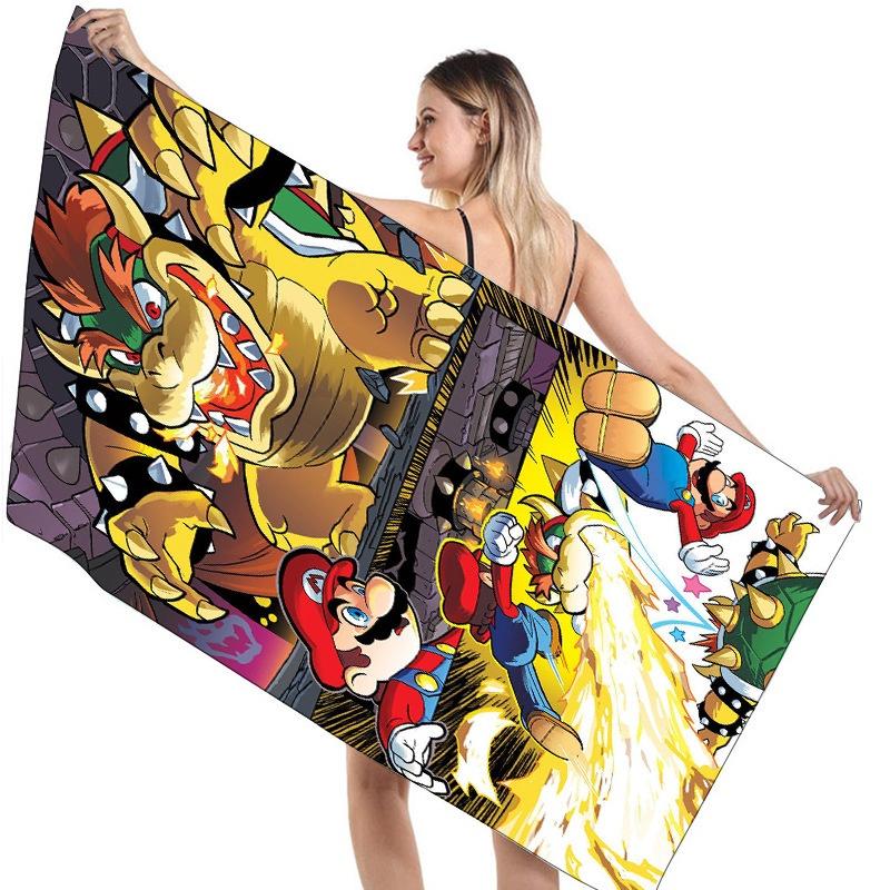 Детское пляжное полотенце Марио Супермягкое и впитывающее!