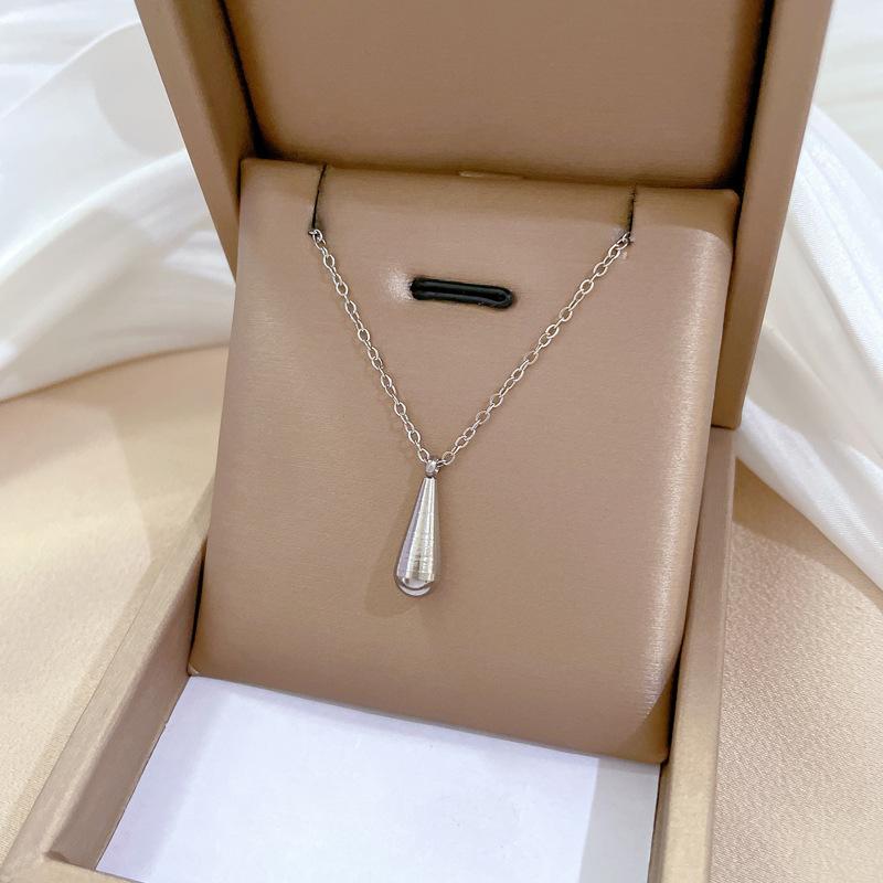 Холодный Фэн-шуй Капля Индивидуальность Минималистичный Ветряная печь Настоящее золото Ожерелье Женская цепочка на ключицу