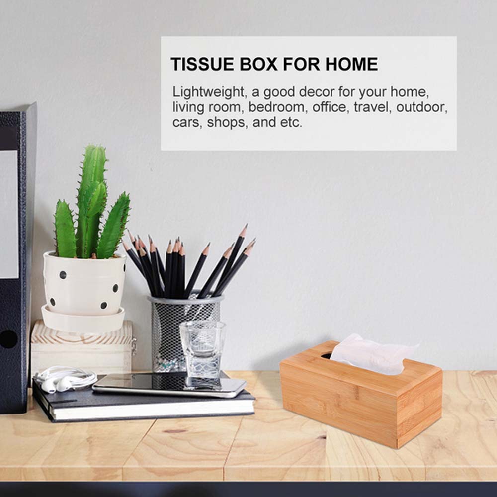 Table Decoration Bamboo Desktop Organizer Tissue Holder Tissue Rack Storage box Napkin holder