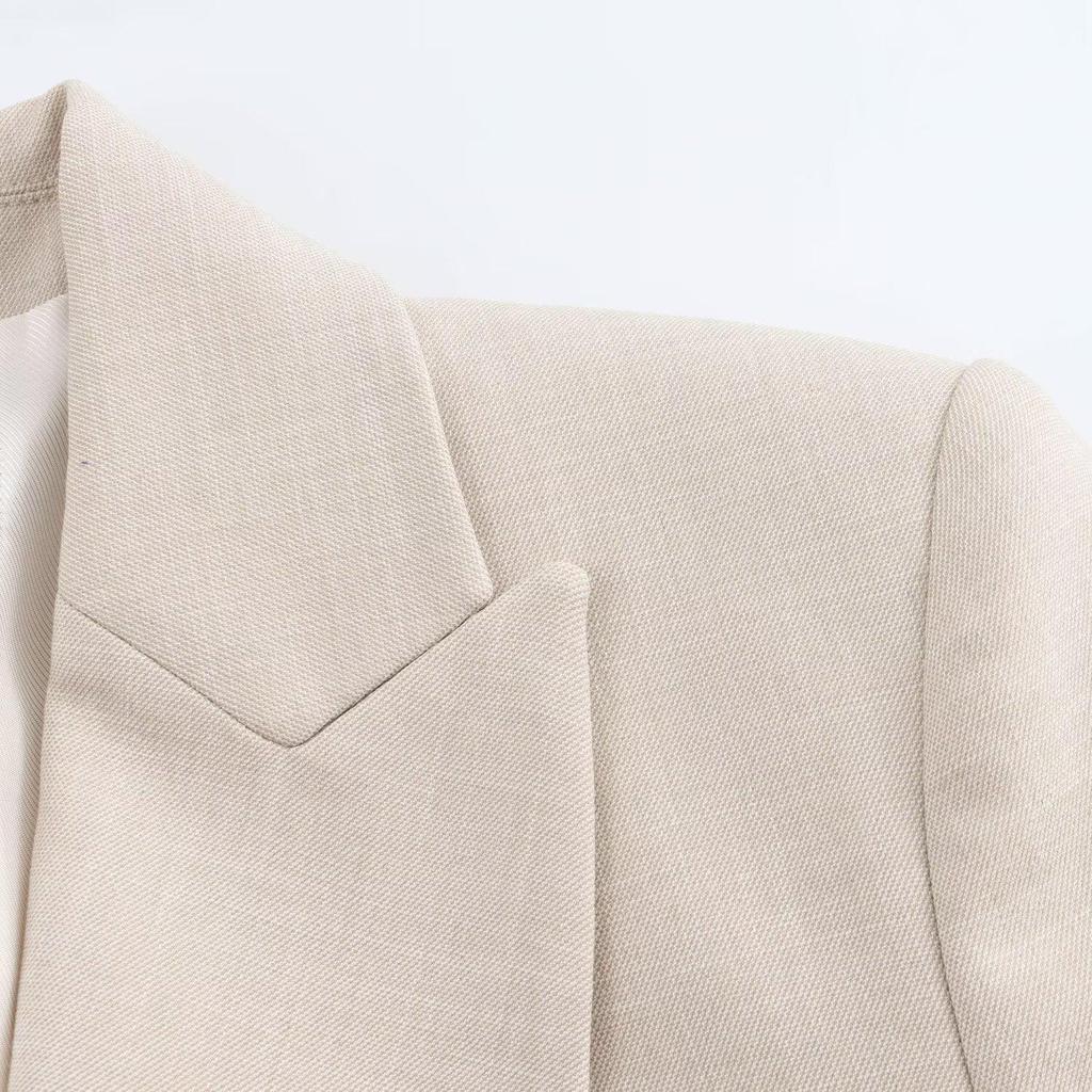 2025 Spring Women's Versatile Double-Breasted Lapel Suit Jacket