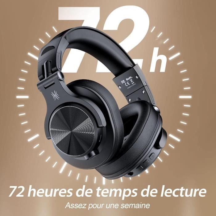 Casque Bluetooth - OneOdio - A70 - Réduction de Bruit CVC 8.0 - Autonomie 72 Heures - Confort Optimal