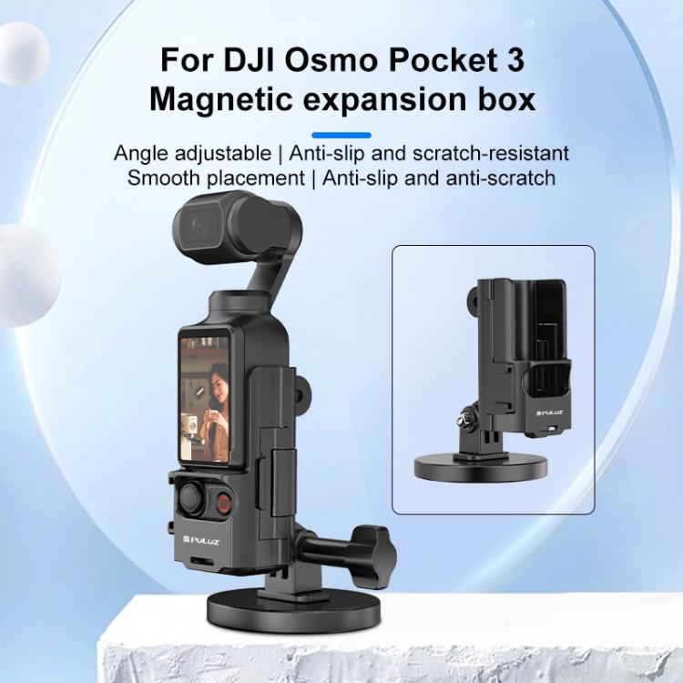 Для DJI OSMO Pocket 3 PULUZ Защитная Рамка Магнитное Настольное Крепление Регулируемая по Углу Основа (черный)