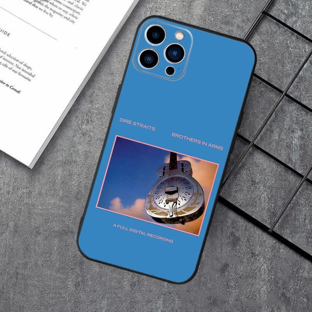 D-Dire Straits Phone Case For Apple iPhone 15,14,13,12,11,XS,XR,X,8,7,Pro,Max,Plus,mini Silicone Black Cover