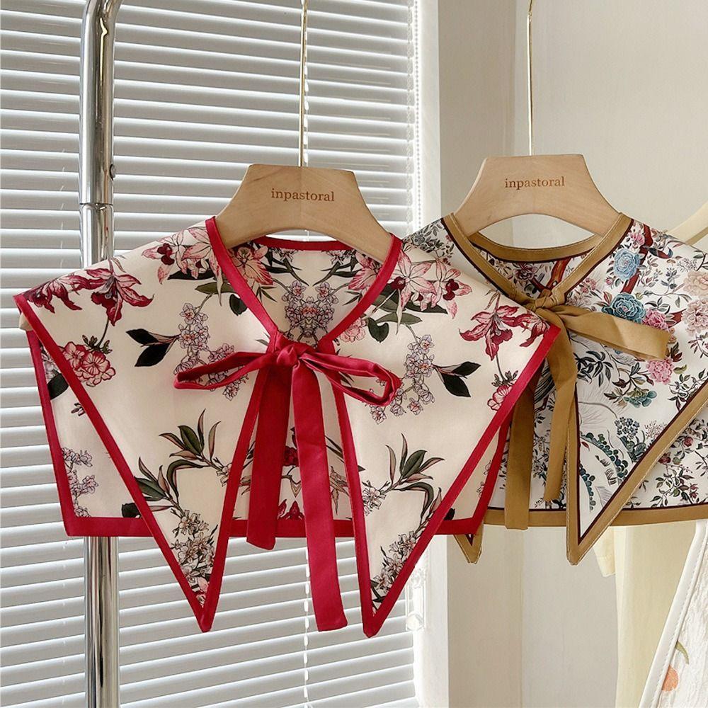 Съемный ложный воротник с цветочным узором, накидки на плечи, модный фальшивый воротник для рубашки для женщин