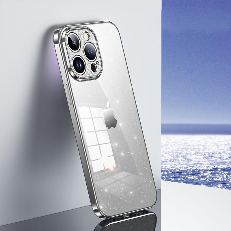 SULADA Для iPhone 13 Pro Max 6,7 дюйма Чехол для телефона из мягкого ТПУ с блестками, украшенный стразами, гальваническое покрытие