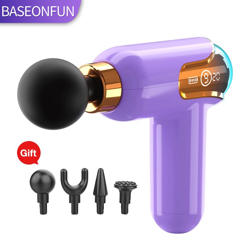 Массажный пистолет с ЖК-дисплеем, портативный электрический массажер для тела, шеи, плеч, ног, глубоких тканей, мышц, спорта, релаксации, облегчения боли LXY