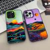 Желтый закат в горах Чехол для телефона для iPhone 15 14 Plus 14 15 11 12 13 Pro Max Mini Природный пейзаж Ударопрочный Матовый Лазерный Чехол