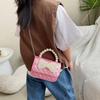 Mini Bow Crossbody Bag PU Leather Children Coin Purse Simple Pearl Handbag  Women