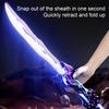 Складные двусторонние мечи Перезаряжаемые мечи Игрушка Интерактивный светодиодный свет Многопользовательская боевая игрушка с реалистичным звуком