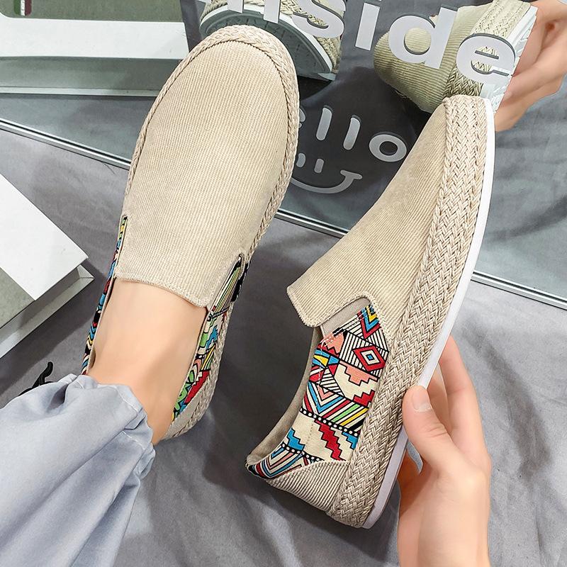 Fashion Men's Summer Linen Breathable Casual Flats Shoes Mens Espadrilles Loafers Fashion Boy Canvas Shoes Fisherman Driving Footwear