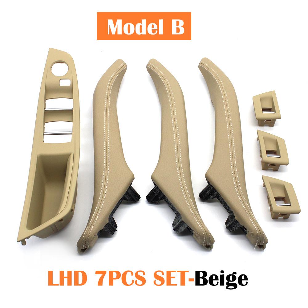 7PCS Left Hand Driver LHD Car Interior Left Right Leather Door Pull Handle Assembly Set For BMW 5 Series F10 F11 523i 525i 528i