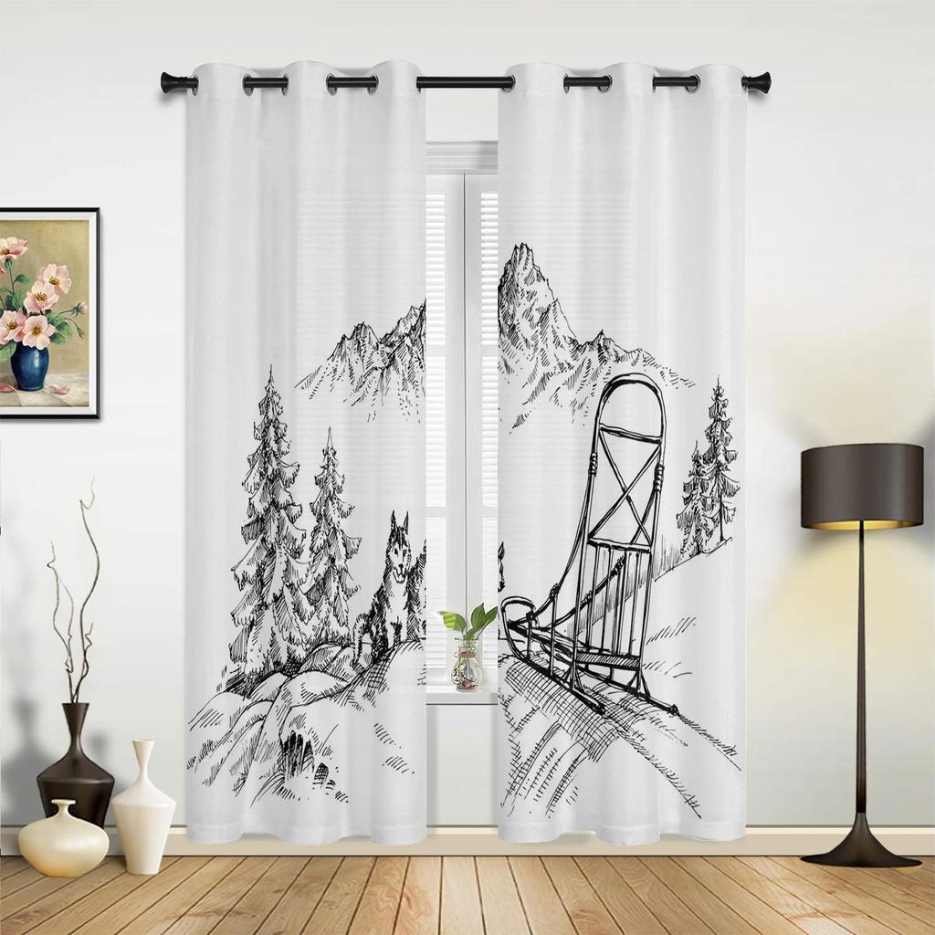 Шторы Животное Белый Волк для Спальни Гостиной Драпировка Кухня Детская Комната Занавеска для Окна Современный Домашний Декор