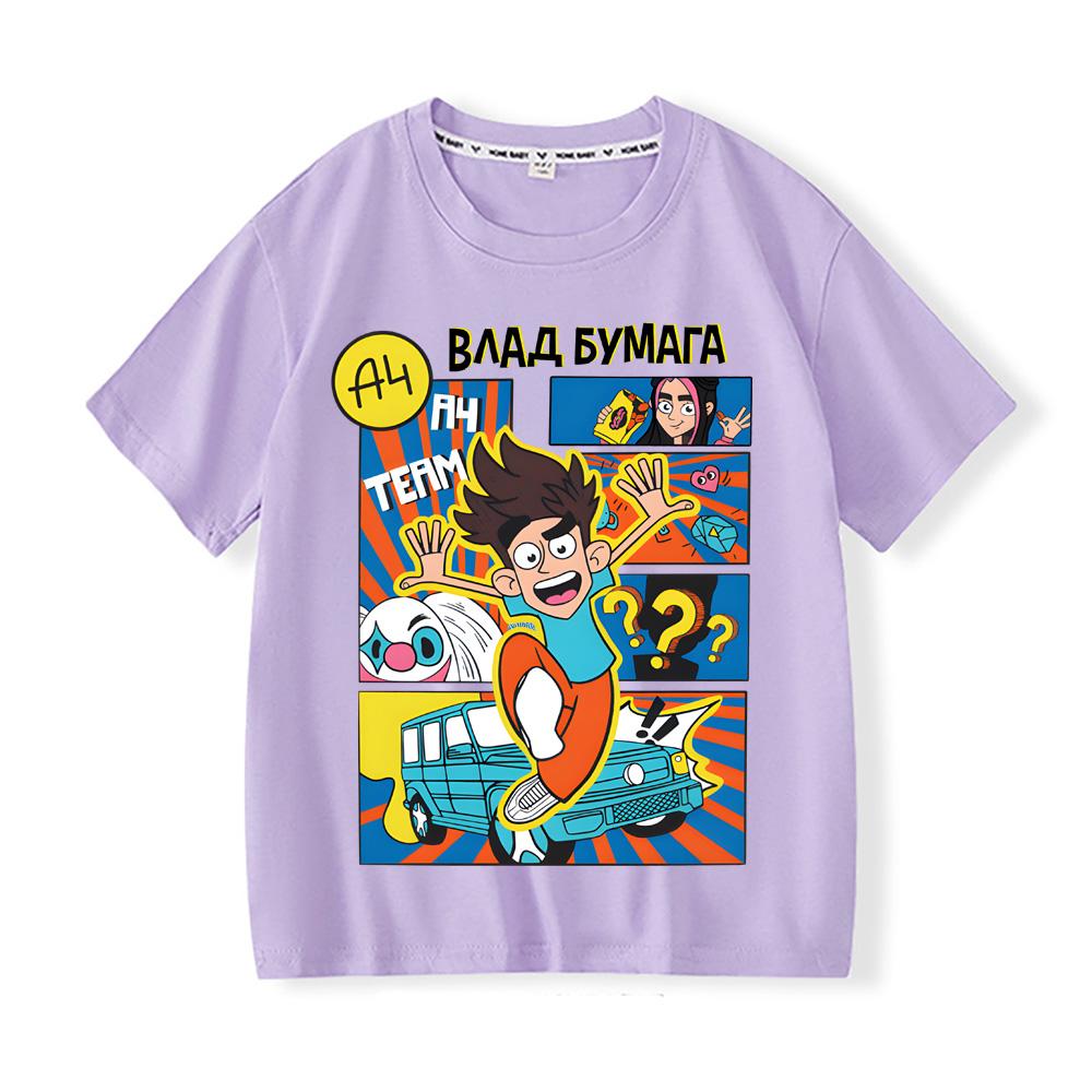 Детская одежда Футболка A4 С коротким рукавом Топы Девочки Мальчики Футболка Y2k Футболки Летние Аниме Футболки Топы