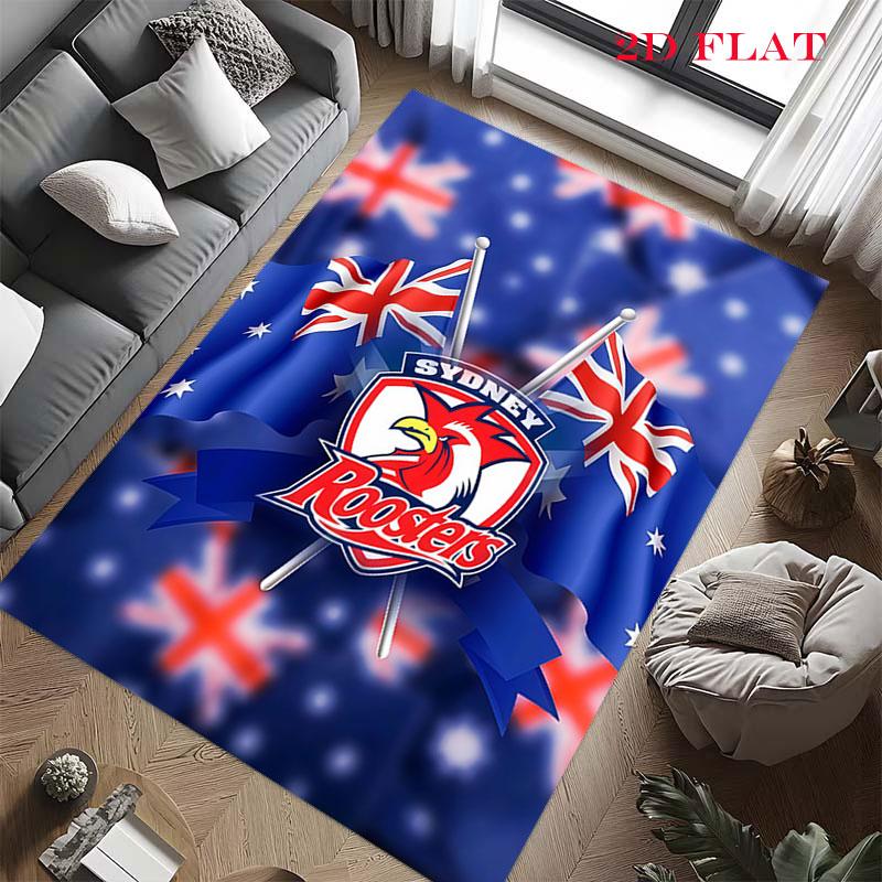 Sydney Roosters Pride Carpet Rug for Living Room Bedroom Home Sofa Decoration,Kids play Nonslip Floor Mat