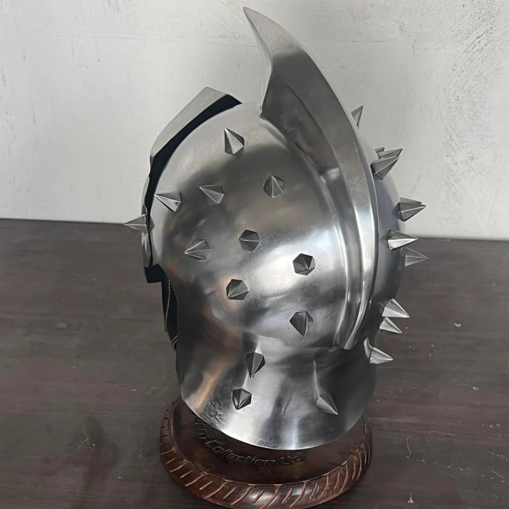 Greek Armour Gladiator Helmet for Role Play with Free Display Stand Maximus Decimus Meridians Armour Helmet