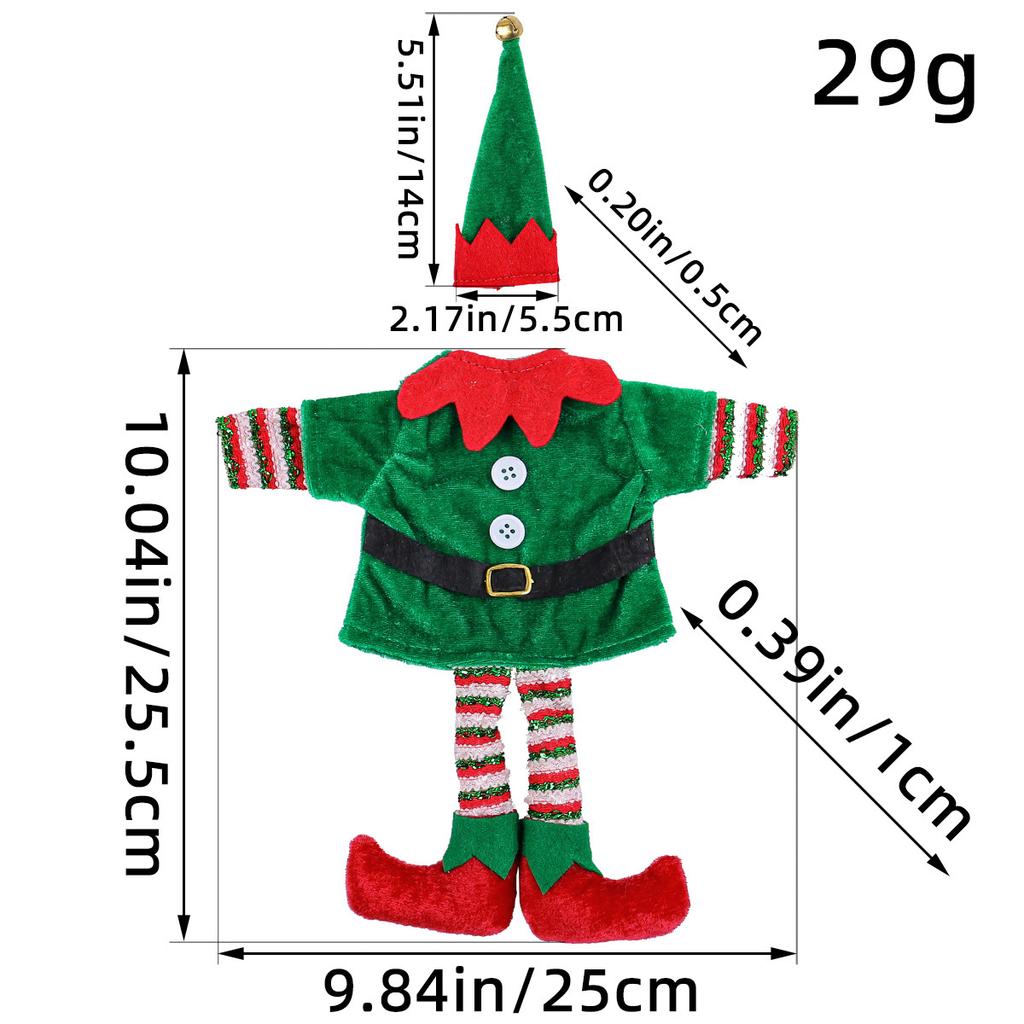 Christmas Cute Elf Costume Wine Bottle Decorative Ornaments Christmas Red Wine Set Table Atmosphere Decoration Props