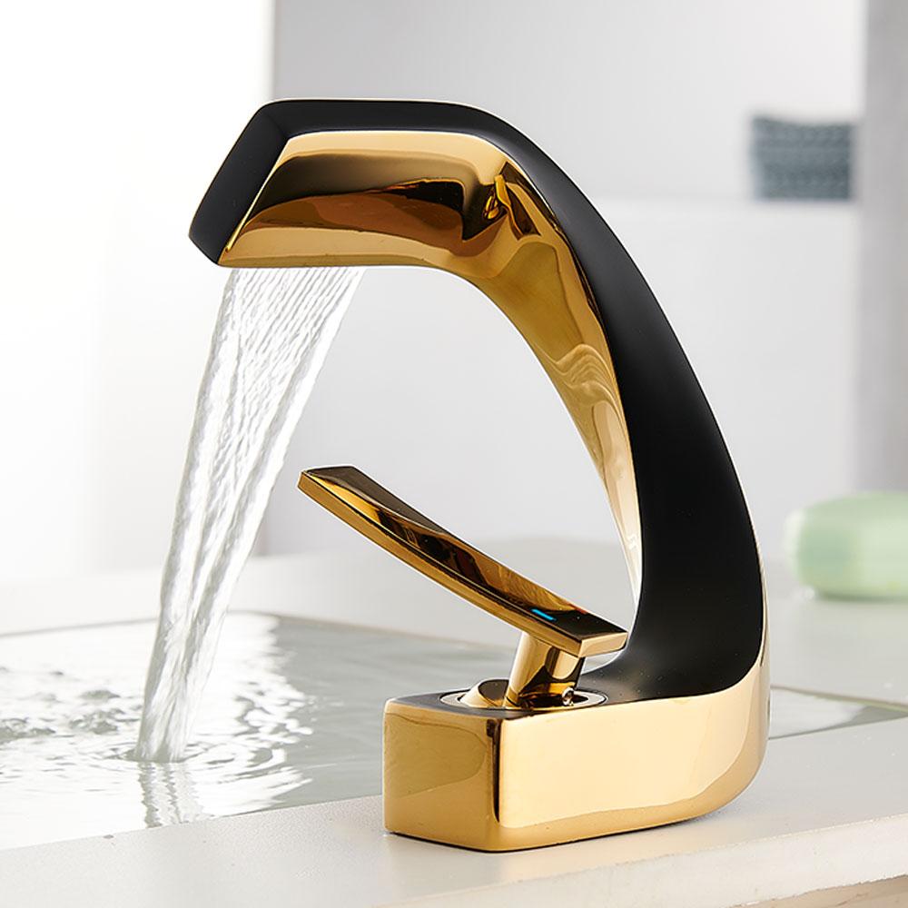 Ванная комната кран для раковины на бортике черный кран для мойки одно отверстие водопроводный кран для горячей и холодной воды смеситель для ванны