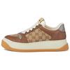 GUCCI Screener Jigglypuff, Distressed Shoes Leather Low top Stylish Skateboarding Shoes Men's Beige & Ebony 750048 FAB39 9754