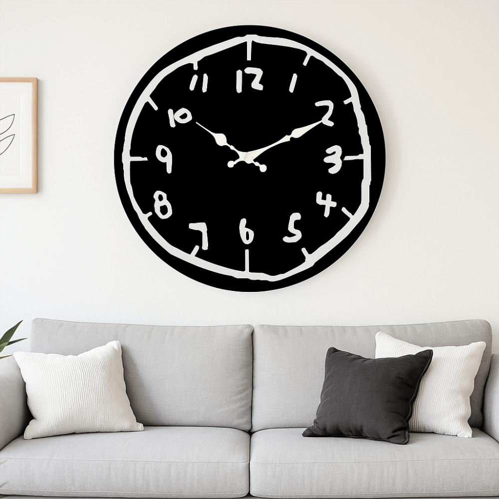 Cartoon Design Digital Wall Clock Special Design Wooden Round Clock Home Decoration