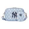 New MLB Monogram Collection Polyester Combo Bag Camera Bag Crossbody Bag Shoulder Bag Unisex Haze Blue White 3ACRS022N-50BLL