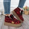 Fashion Women Leopard Platform Snow Ankle Boots Flats Warm Cotton Shoes Woman 2025 Trend Fashion Casual Sneakers Winter New Mujer Botas
