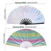 1PC Hand Rave Fan Large Music Festival Fan Gifts Folding Fan Colorful Foldable Fan 33cm