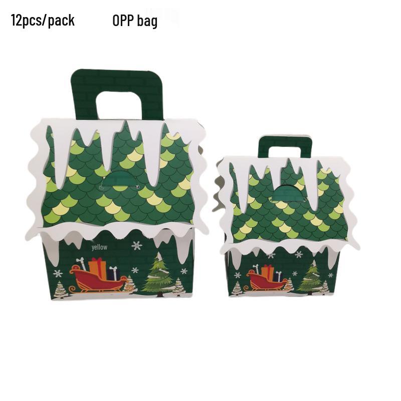 Gingerbread House Christmas Candy Gift Box – Small Cookie Favor Box for Parties