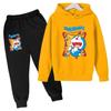 Kids Hoodie Trend Anime Funny Stars Pullover Sweater Boy Girl Toddler Clothing Coat+Trousers 2P 3-12 Years Casual Top Sports Set