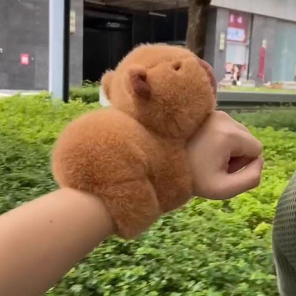 Stuffed Dolls Capybara Slap Bracelets Cartoon Huggers Slap Toy Funny Animal Clap Ring  Kids Gift